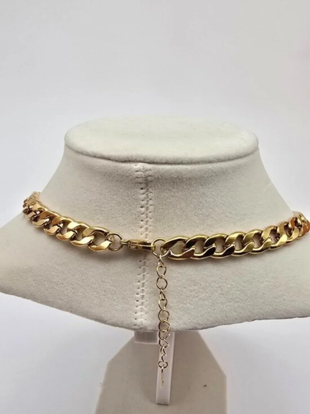Authentic Louis Vuitgon Gold Padlock Pendant w/ Unbranded Cuban Stainless Steel
